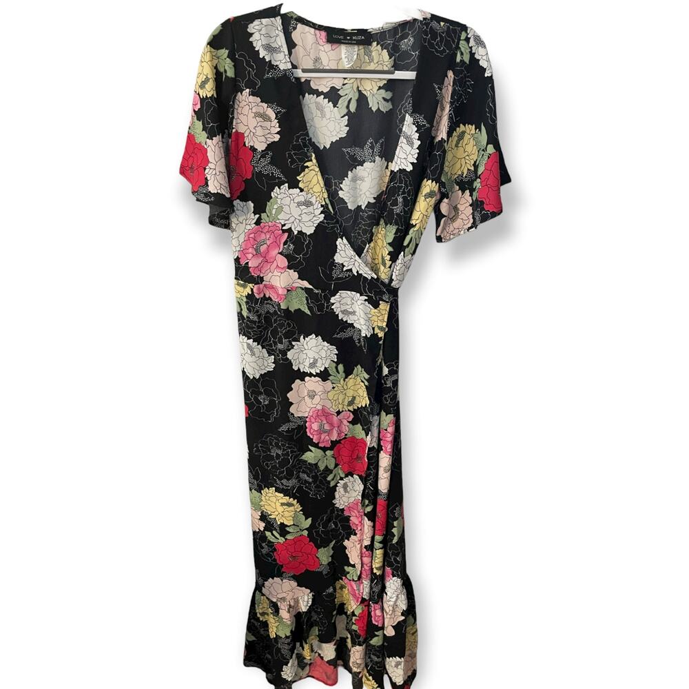 Love Kuza Wrap Dress Sz L EUC
